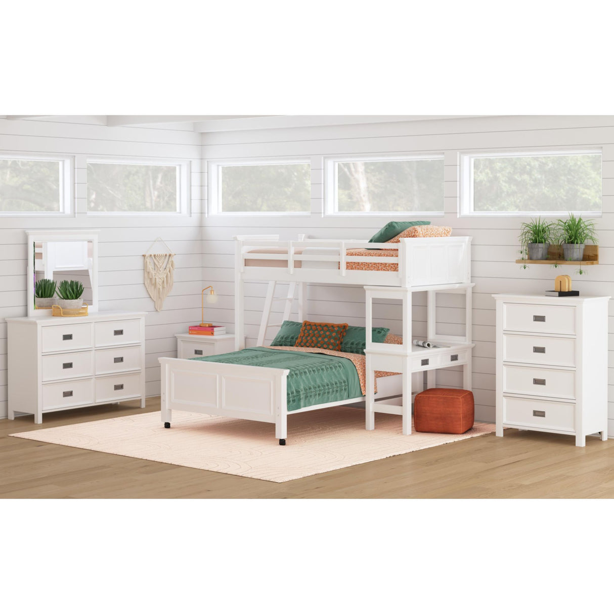 Hampton Kids - Loft With Ladder And Desk With Speaker Bedroom Set