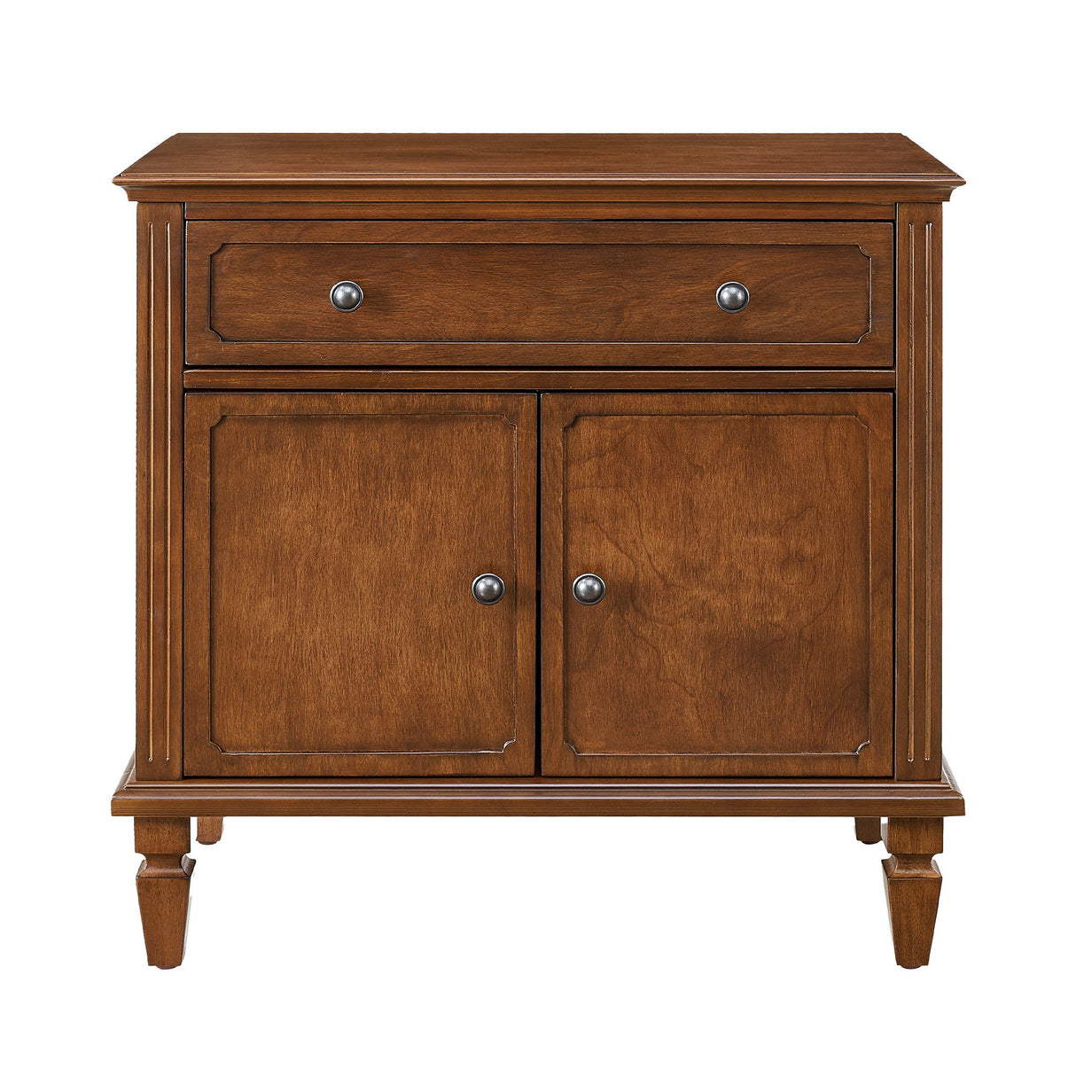 Nightstand With Charging Station Bedside Table With Drawer And Double Door Storage