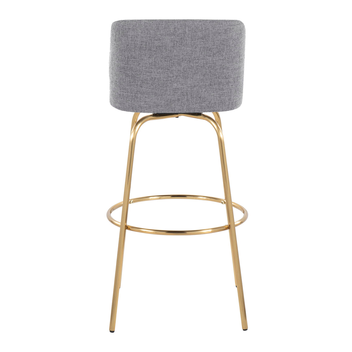 Toriano - Contemporary Fixed Height Barstool With Swivel And Round Footrest (Set of 2) - Gray
