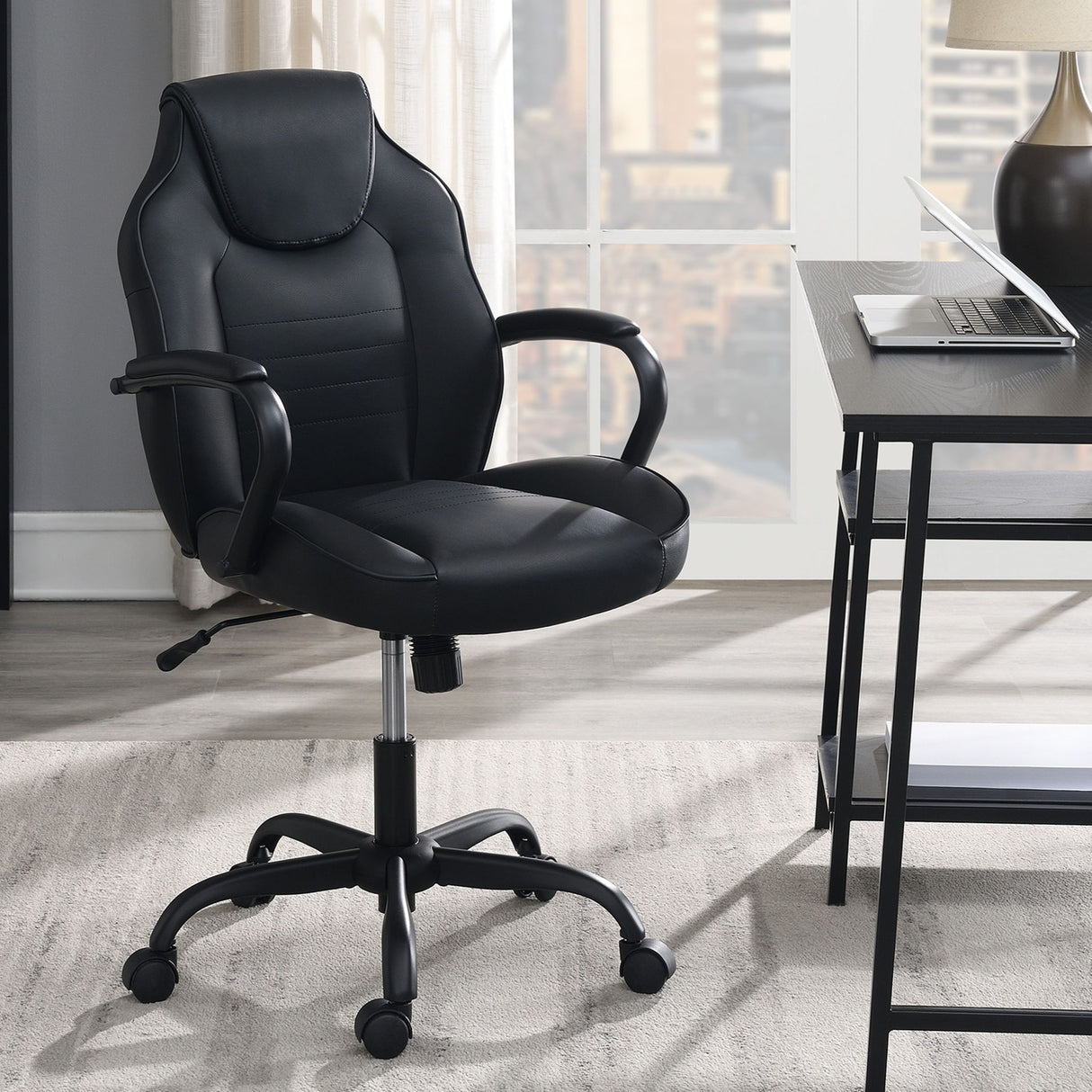 Gaming And Office Chair With Padded Arms, Adjustable Height