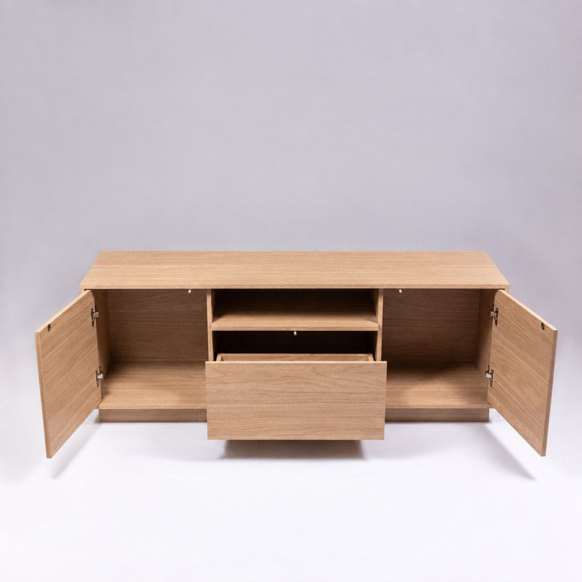 TV Stand For TVs Up To 65" & 2 Doors, 1 Drawer And 1 Open Shelf - Walnut