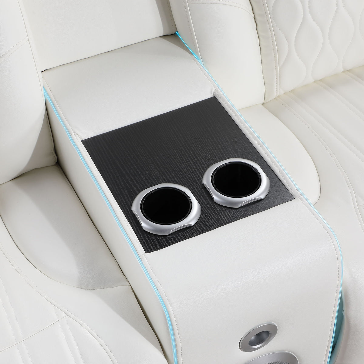 Electra - Power Recliner Sectional Sofa With Power Headrests, Console Loveseats, Wedge, LED Light Strip, Speakers