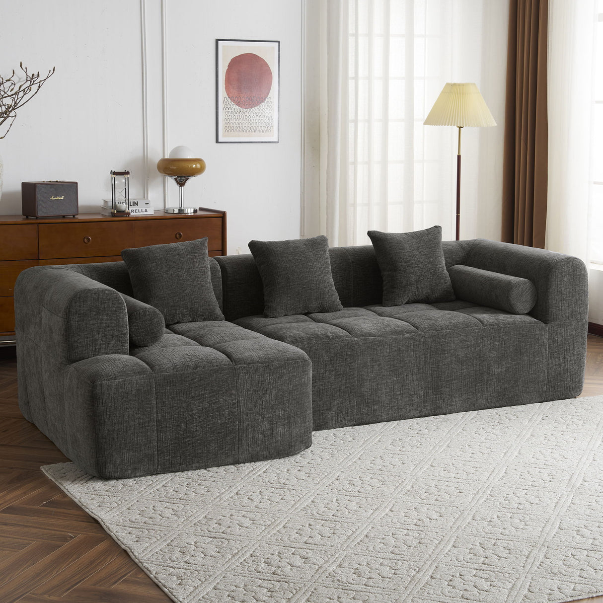 Sectional Free Combined Sofa With 2 Side Pockets