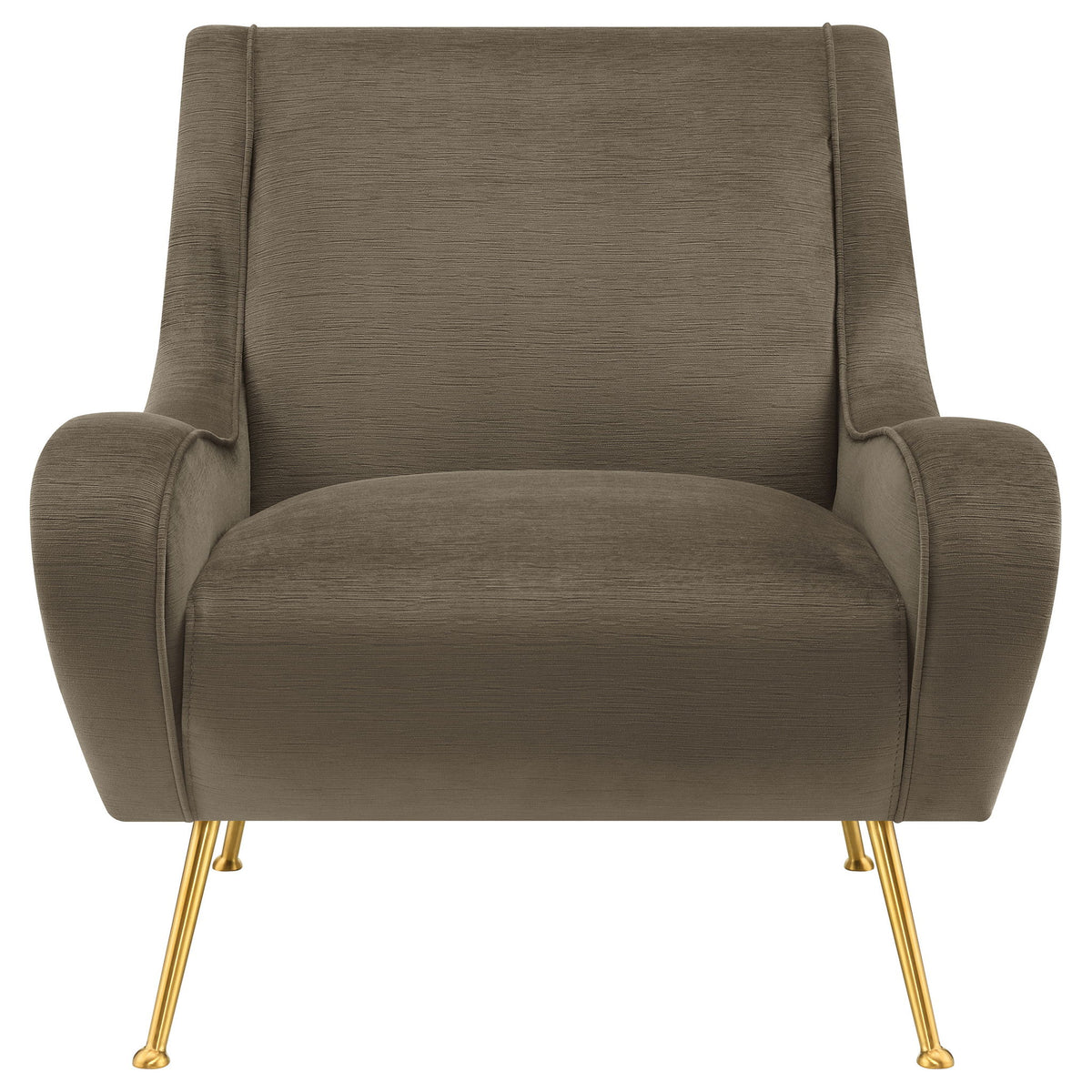 Lundy - Truffle Tight Cushion Accent Chair With Legs - Bronze Golden
