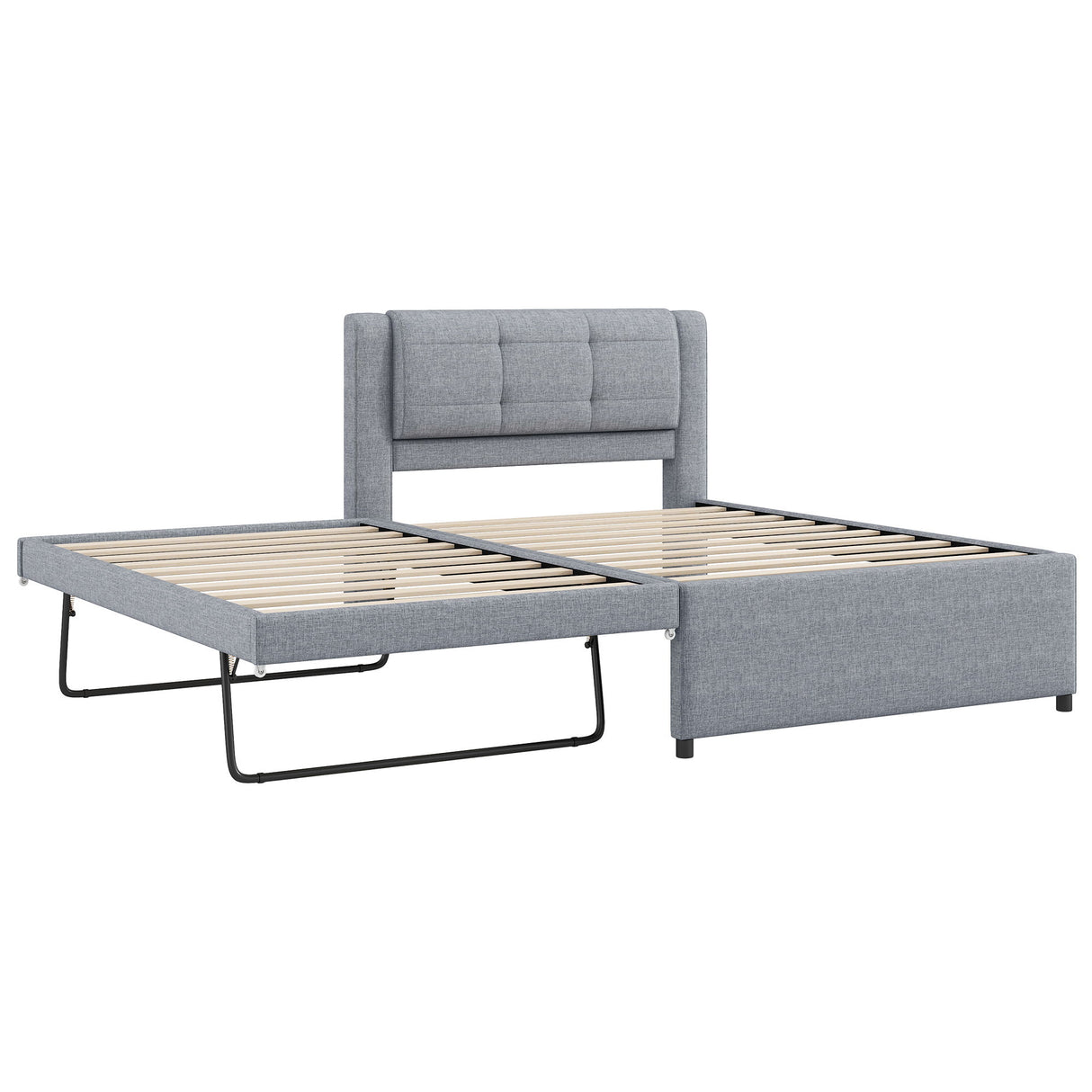 Upholstered Platform Bed With Multifunctional Trundle