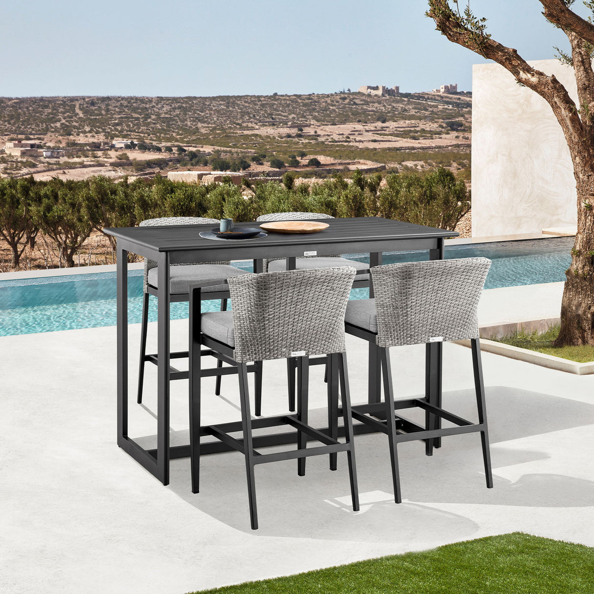 Palma - Outdoor Patio Bar Stool With Cushions