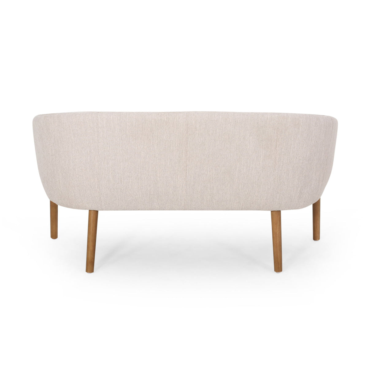 Mid Century Modern Loveseat With Channel Stitched Backrest