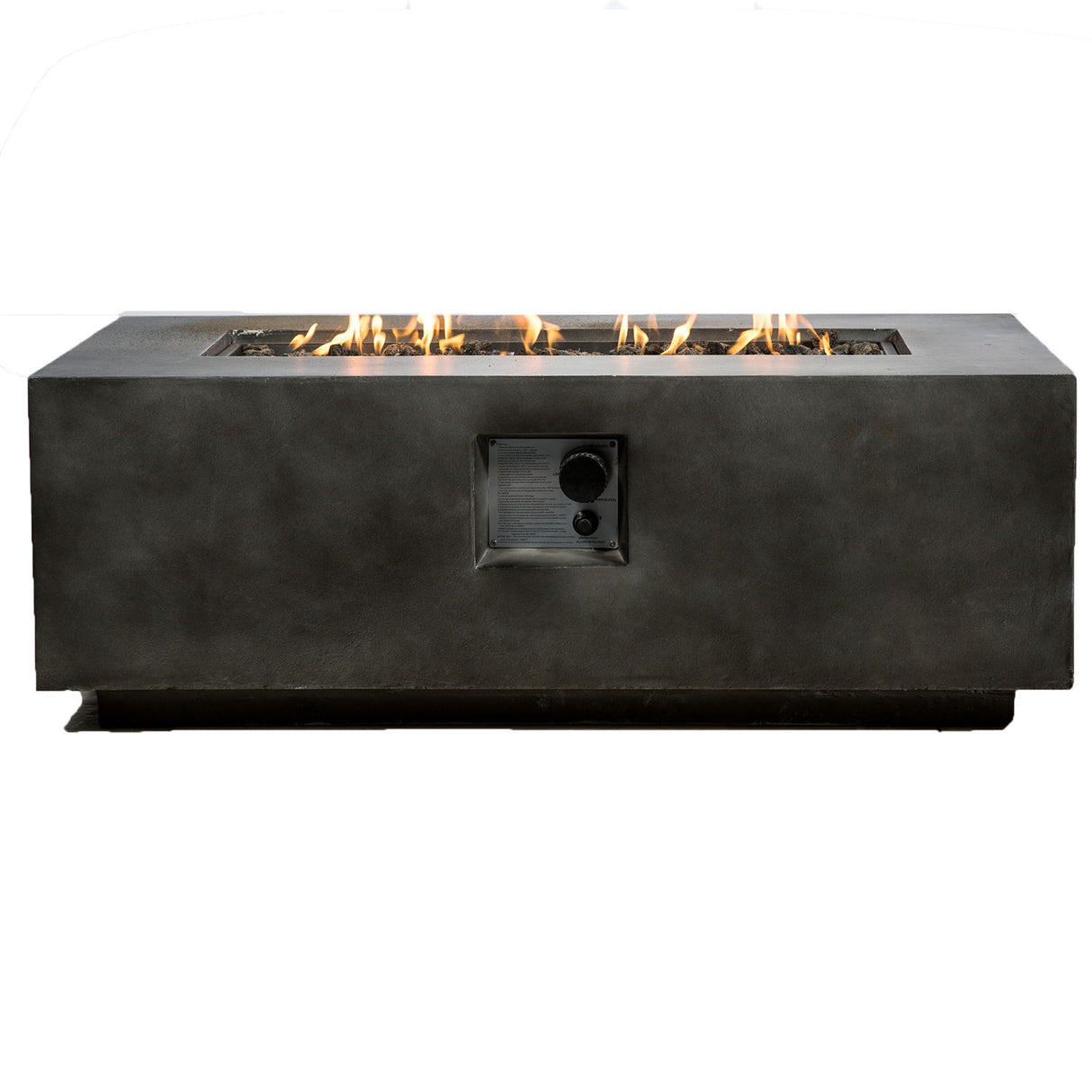 Propane Fire Pit Table Outdoor Heater Concrete 42x16in Dark Gray