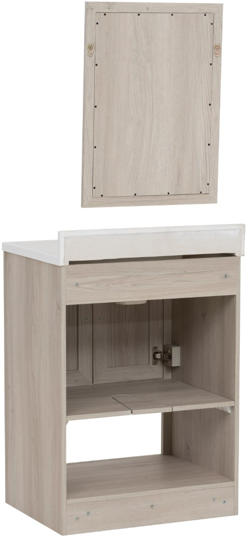 Linon Barkley Sandstone 25" Vanity with Mirror