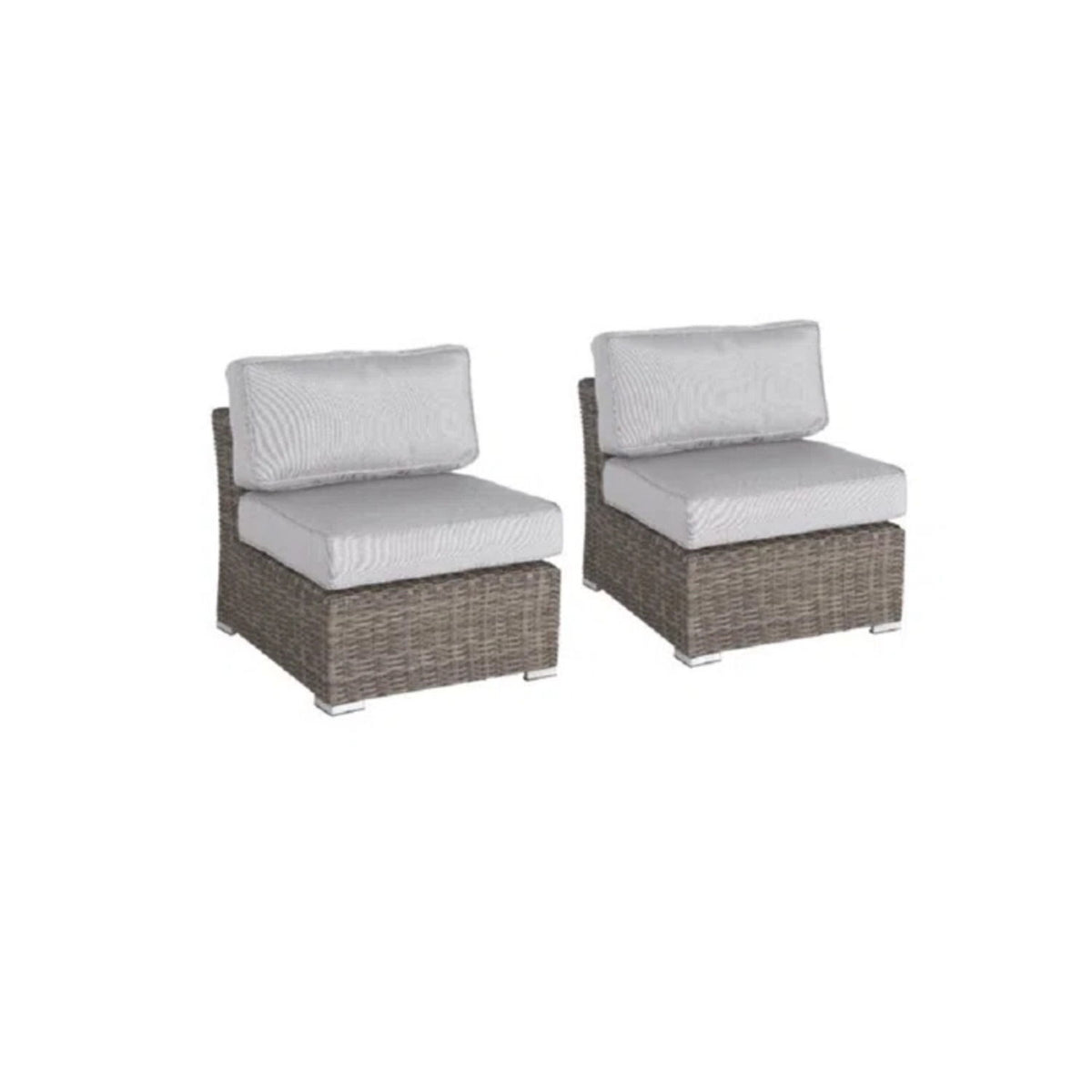 Outdoor Seating Group For 7 With Cushions - Gray Mix