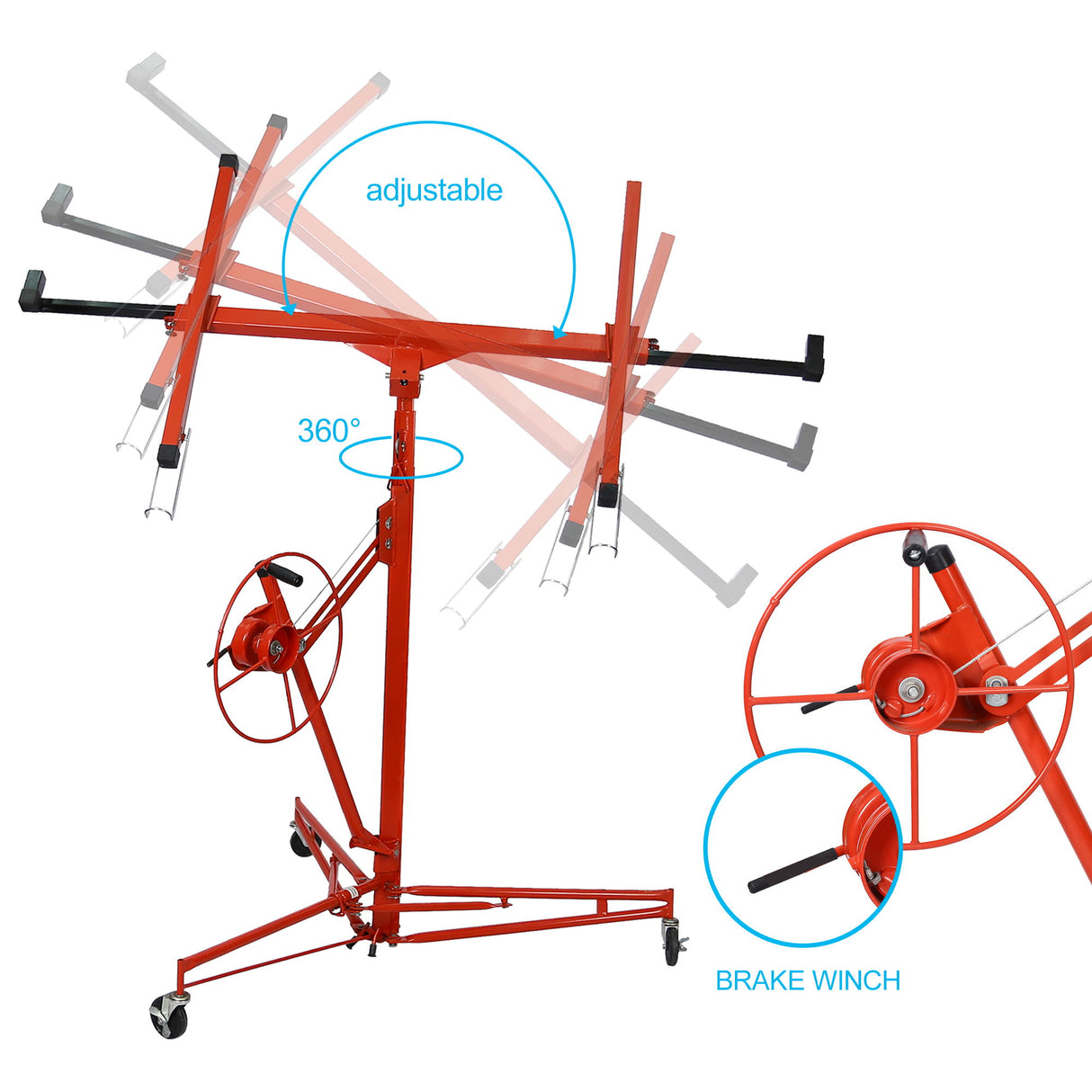 Heavy Duty Drywall Lift Panel Hoist With Adjustable Height And Safety Features