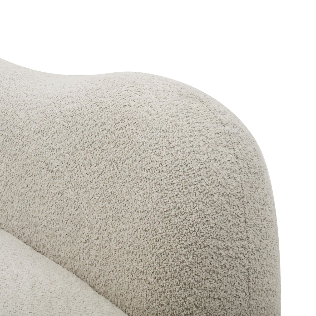 Sofa With Crescent Shape And Butterfly Backrest, Includes 2 Pillows - Beige