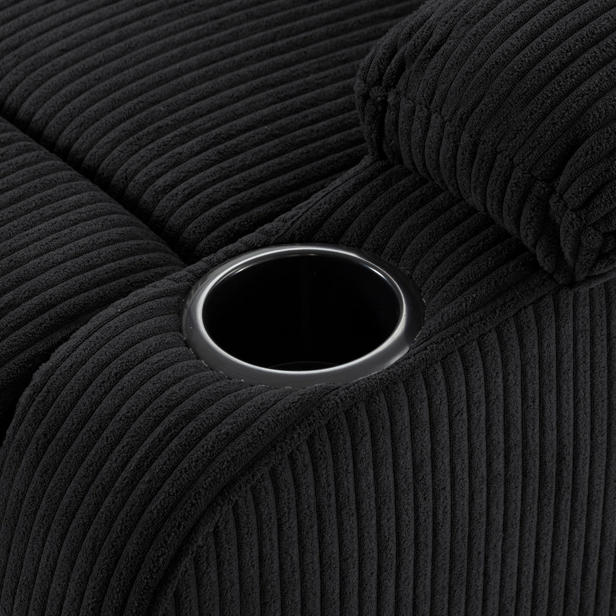 Adjustable Manual Recliner, Ergonomic Lounge Chair With Phone Holder And 2 Cup Holders