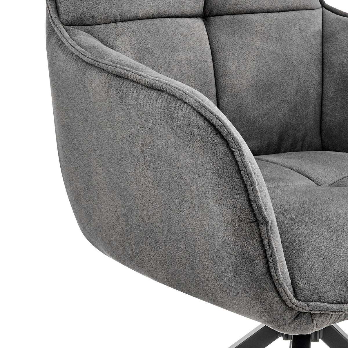 Noah - Fabric And Metal Legs Dining Room Accent Chair (Set of 2) - Charcoal / Black