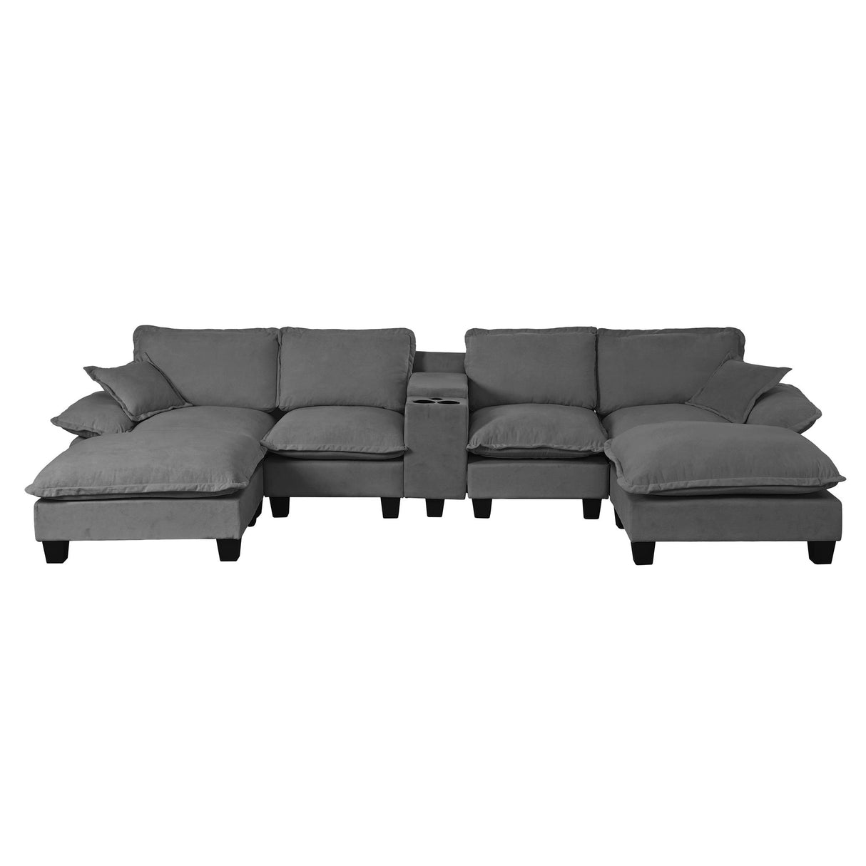 Modular Cloud Couch Sofa With Cup Holders & Storage, USB Port