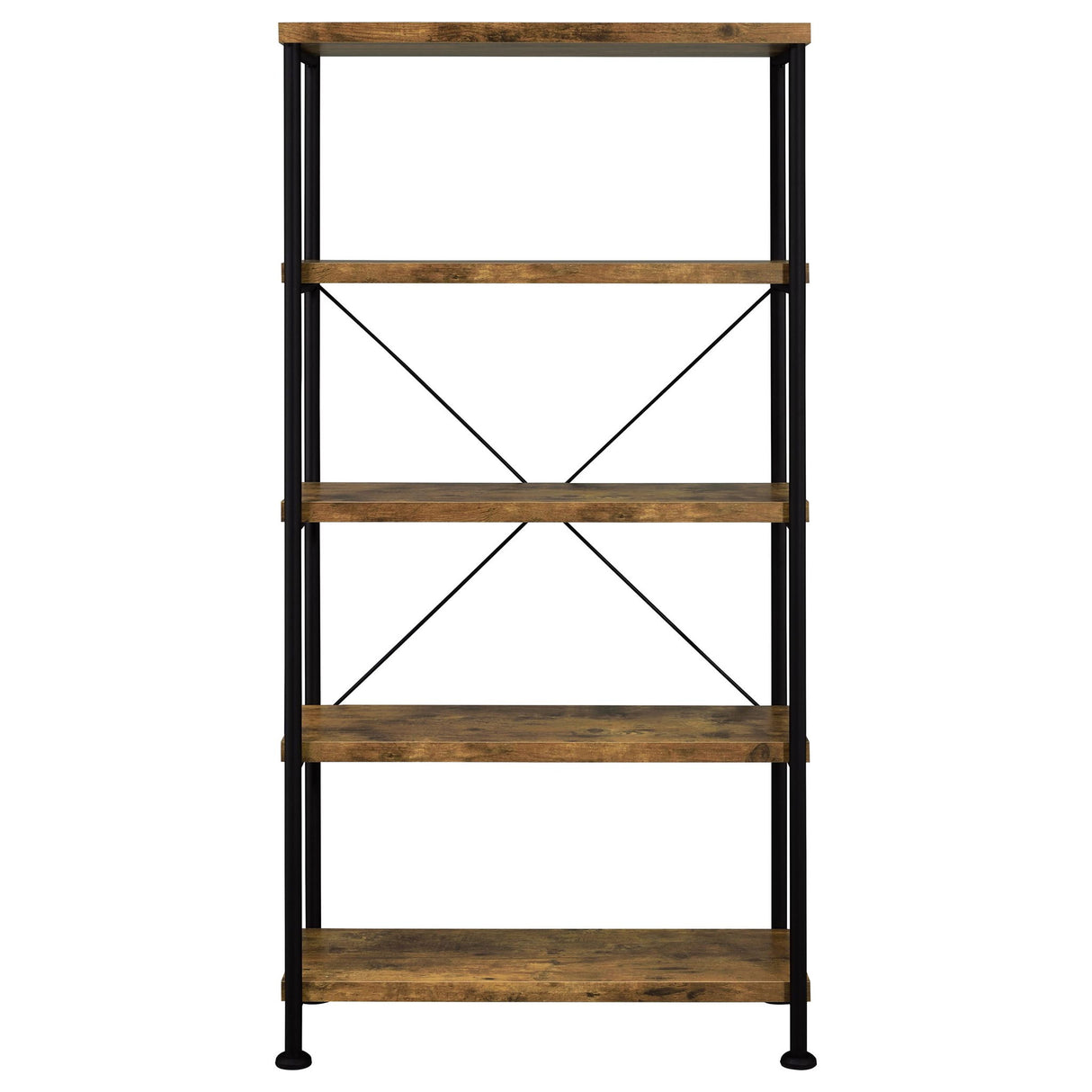 Avon - 2 Piece Computer Desk And Bookcase With 3 Drawers - Rustic Brown