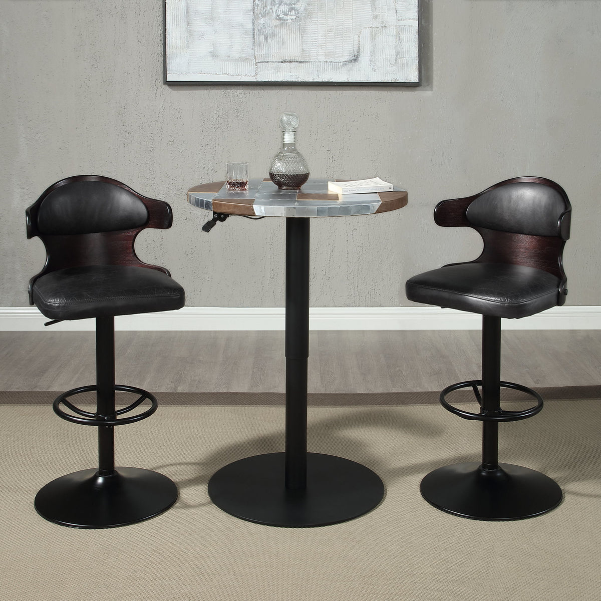 Saby - Adjustable Stool With Swivel - Charcoal