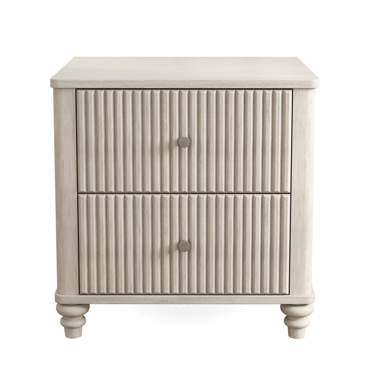 Fluted Nightstand With 3 Drawers