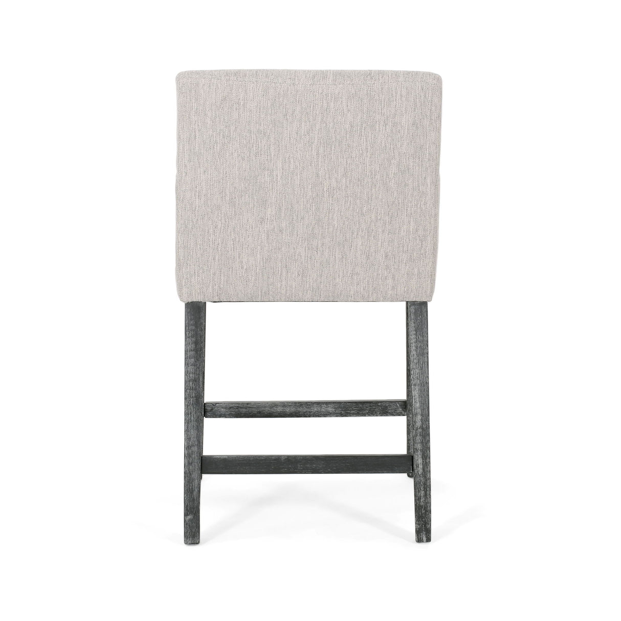 Charmed Upholstered Counter Stool With H Frame Base And Round Arms - Light Gray