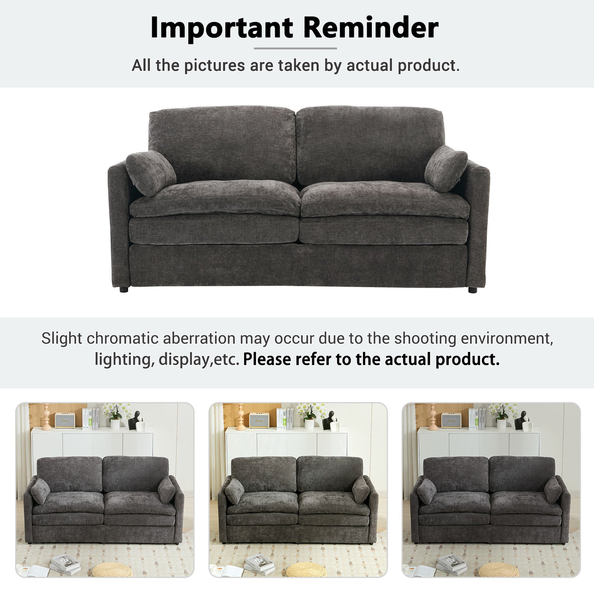 Cozy Upholstered Cushion Loveseat Sofa For Living Room