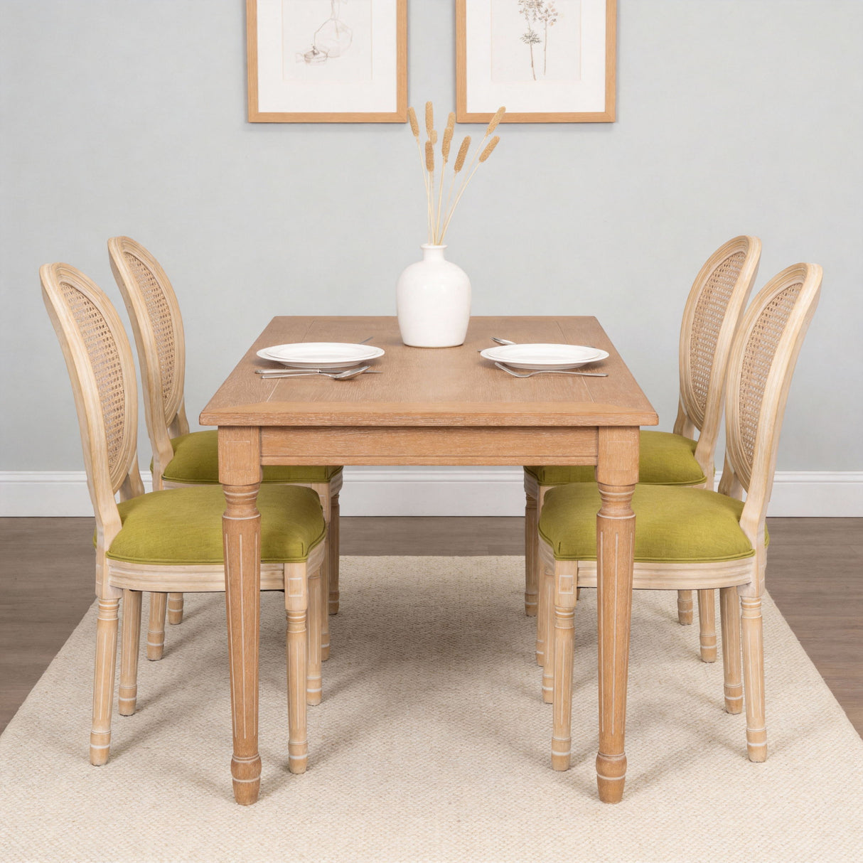 French Country Dining Chairs & Round Back (Set of 2)
