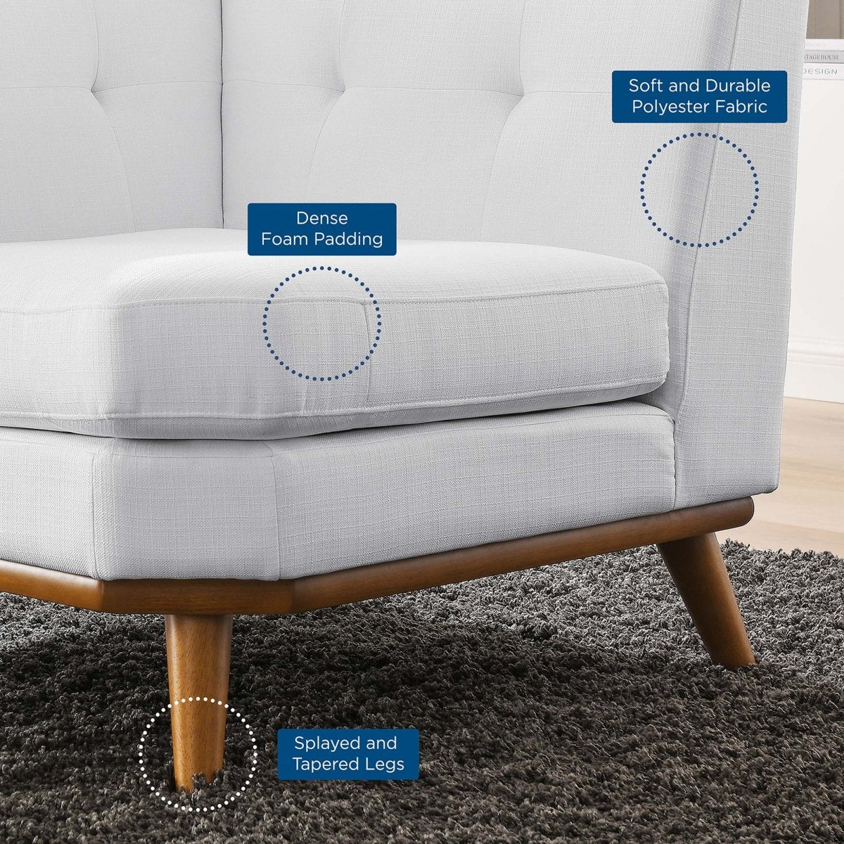 40 - Inch Upholstered Fabric Corner Sectional Chair - Living Room Furniture available at Alpine Outlets in Denver