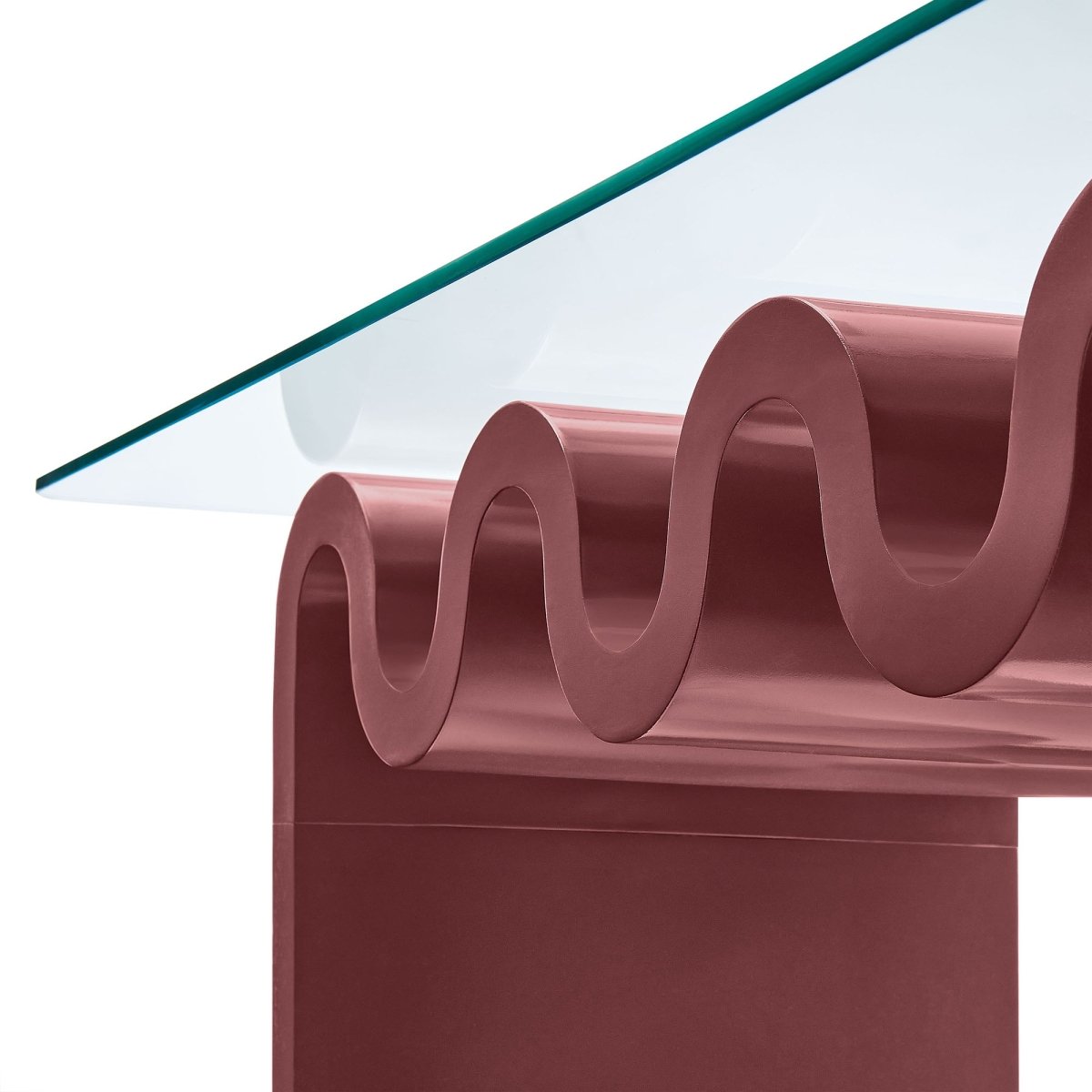 40 Inch Wave - Shaped Glass Top Coffee Table - Coffee Tables available at Alpine Outlets in Denver