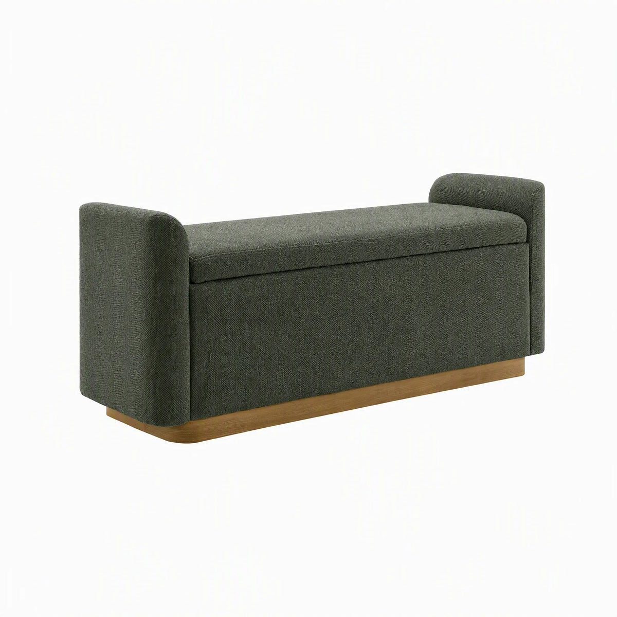 Upholstered Storage Bench With Safety Hinge