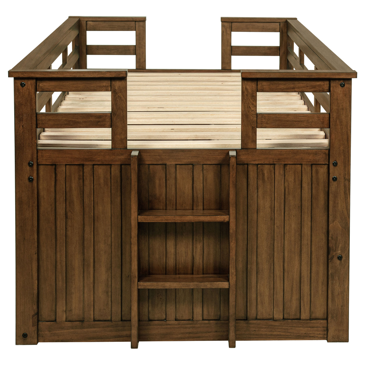 Carlsbad Wood Twin Captain's Bed with Trundle, Medium Brown