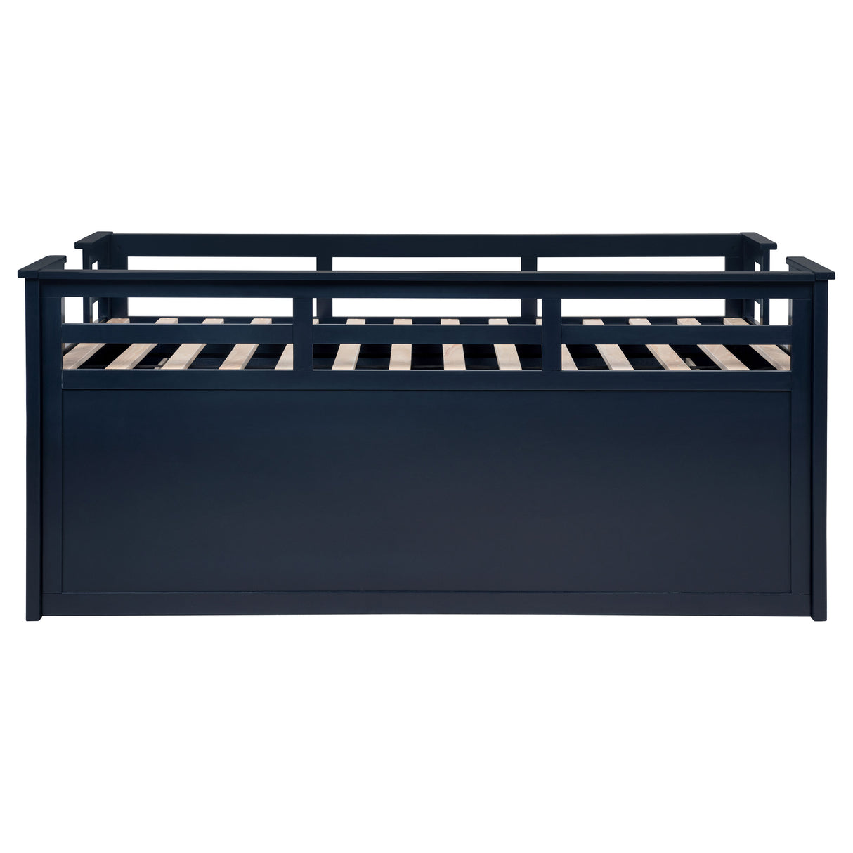 Carlsbad Wood Twin Captains Bed with Trundle, Navy Blue