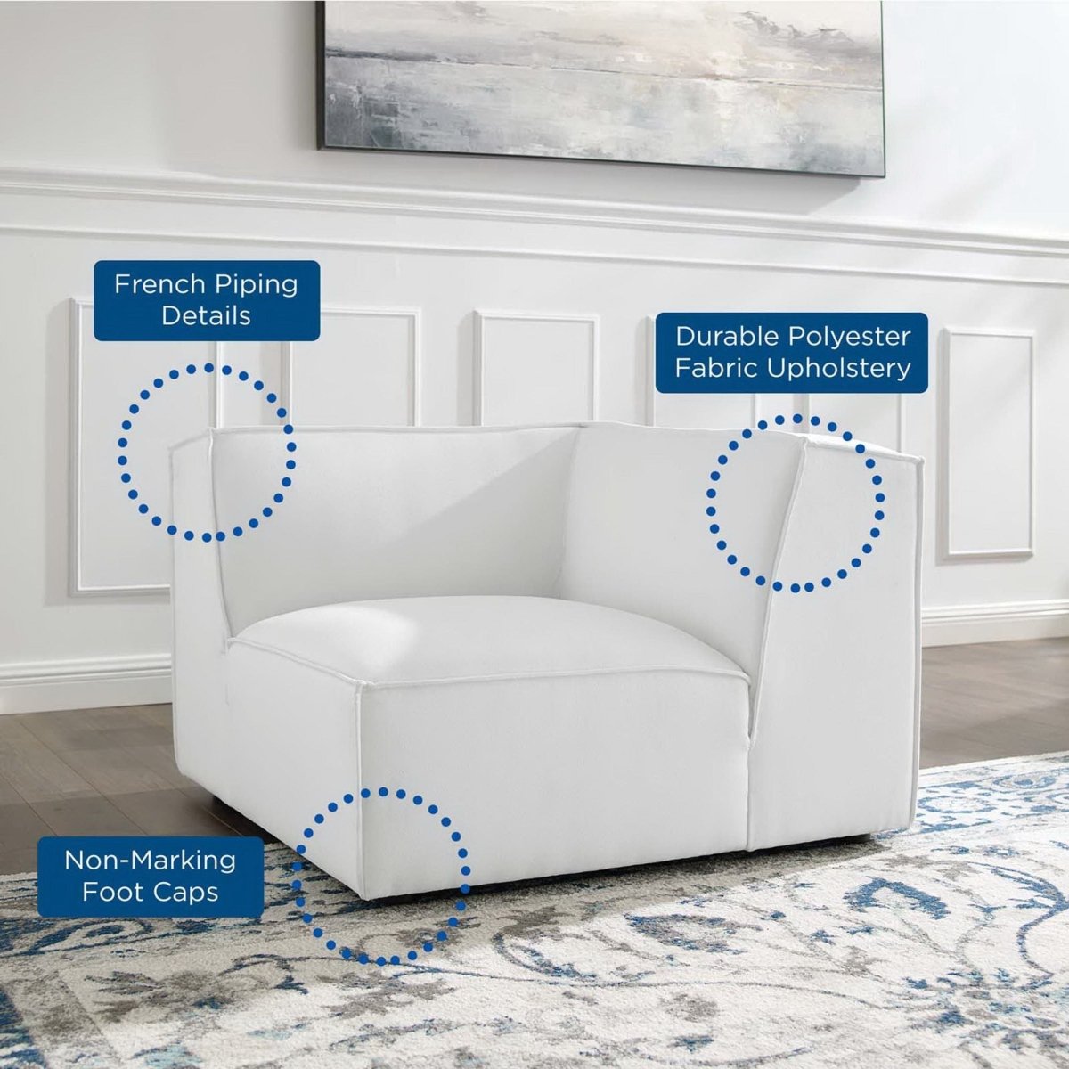 40.5 Inch Restore Upholstered Fabric Sectional Sofa Corner Chair - Living Room Furniture available at Alpine Outlets in Denver