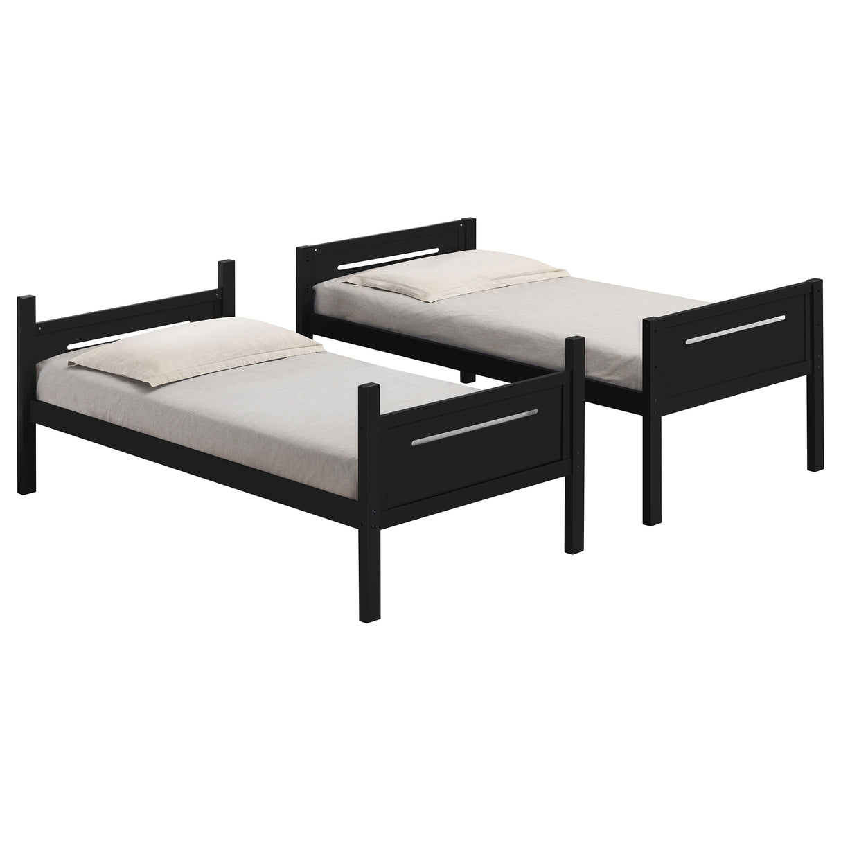 Littleton Wood Twin Over Twin Bunk Bed, Black