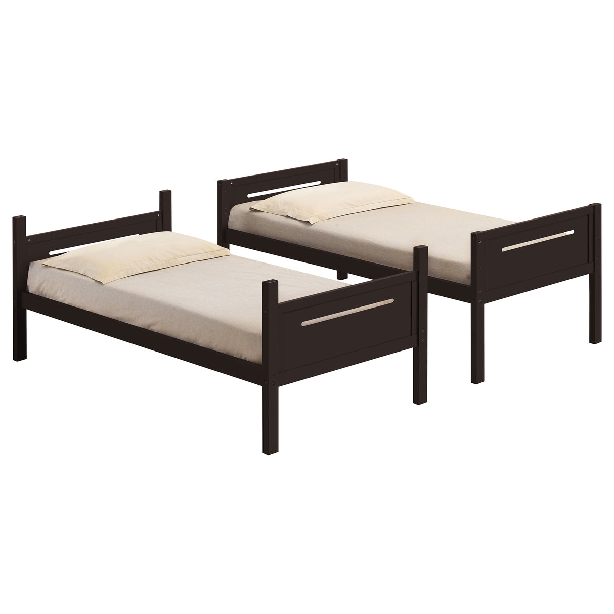 Littleton Wood Twin Over Twin Bunk Bed, Espresso