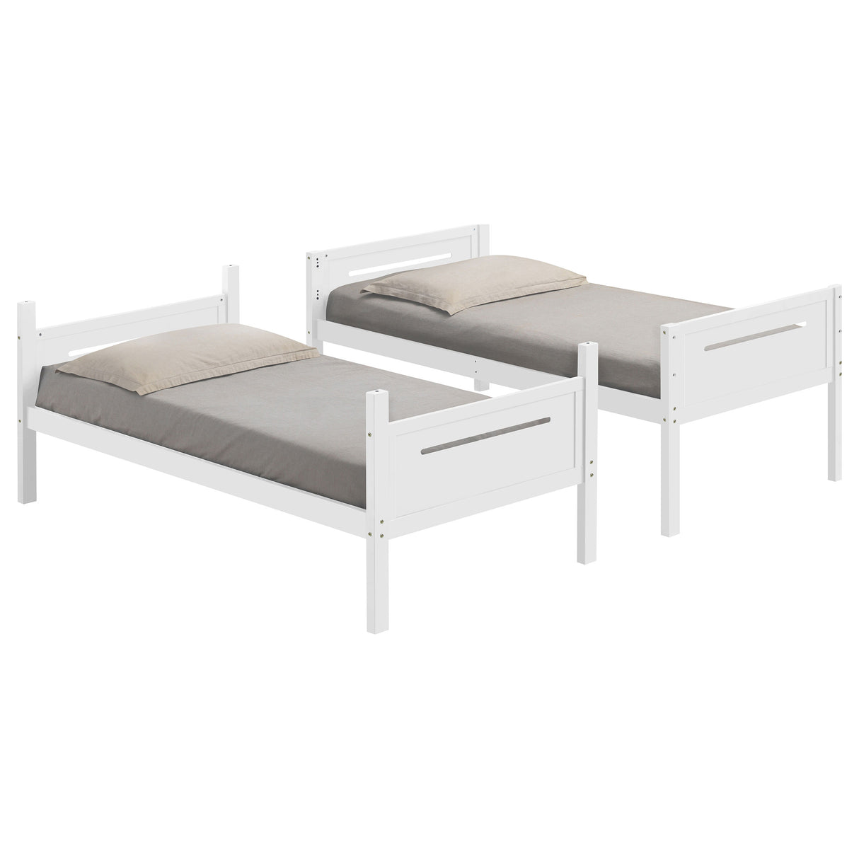 Littleton Wood Twin Over Twin Bunk Bed, White