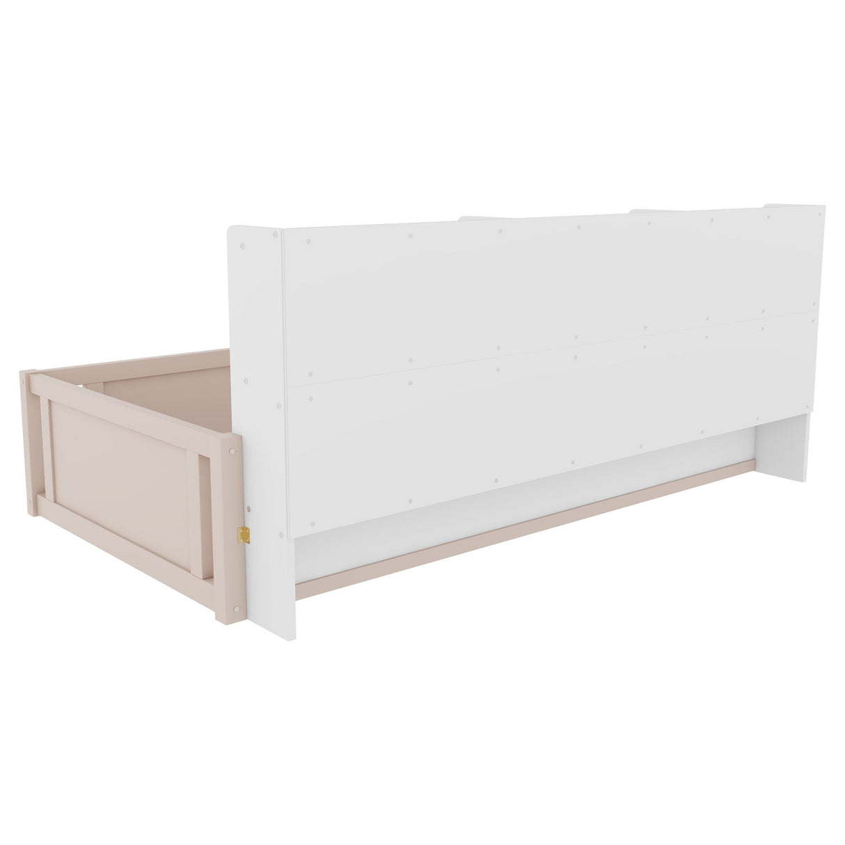 Platform Floor Bed With Guardrail Fence And Side Storage Shelves