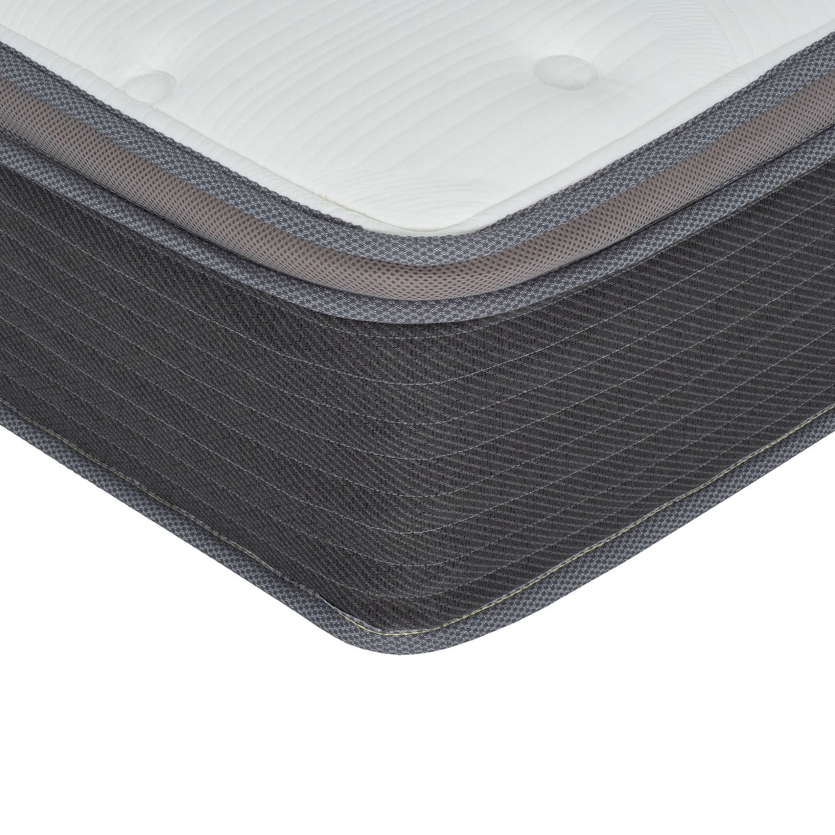 12'' Hybrid Mattress In A Box, Plush Gel Memory Foam Mattress Top With Pocket Coil Base - Gray / White - Queen