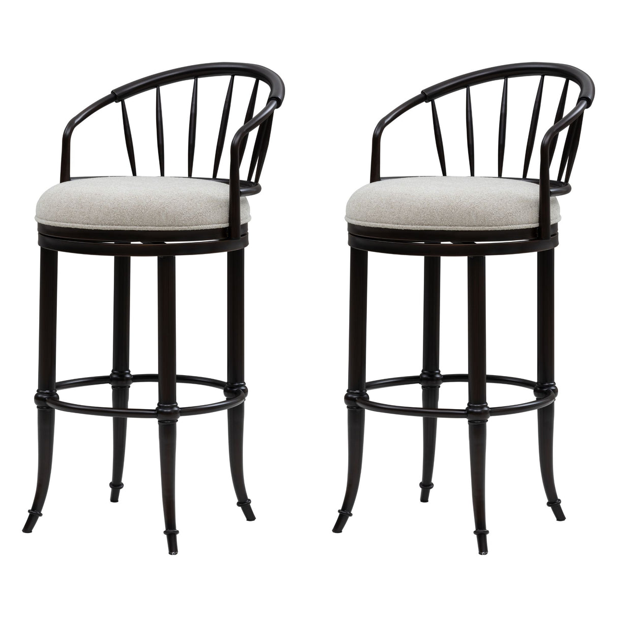 Luther - Commercial Grade Steel Frame Fabric Upholstered Swivel Bar Height Barstool
