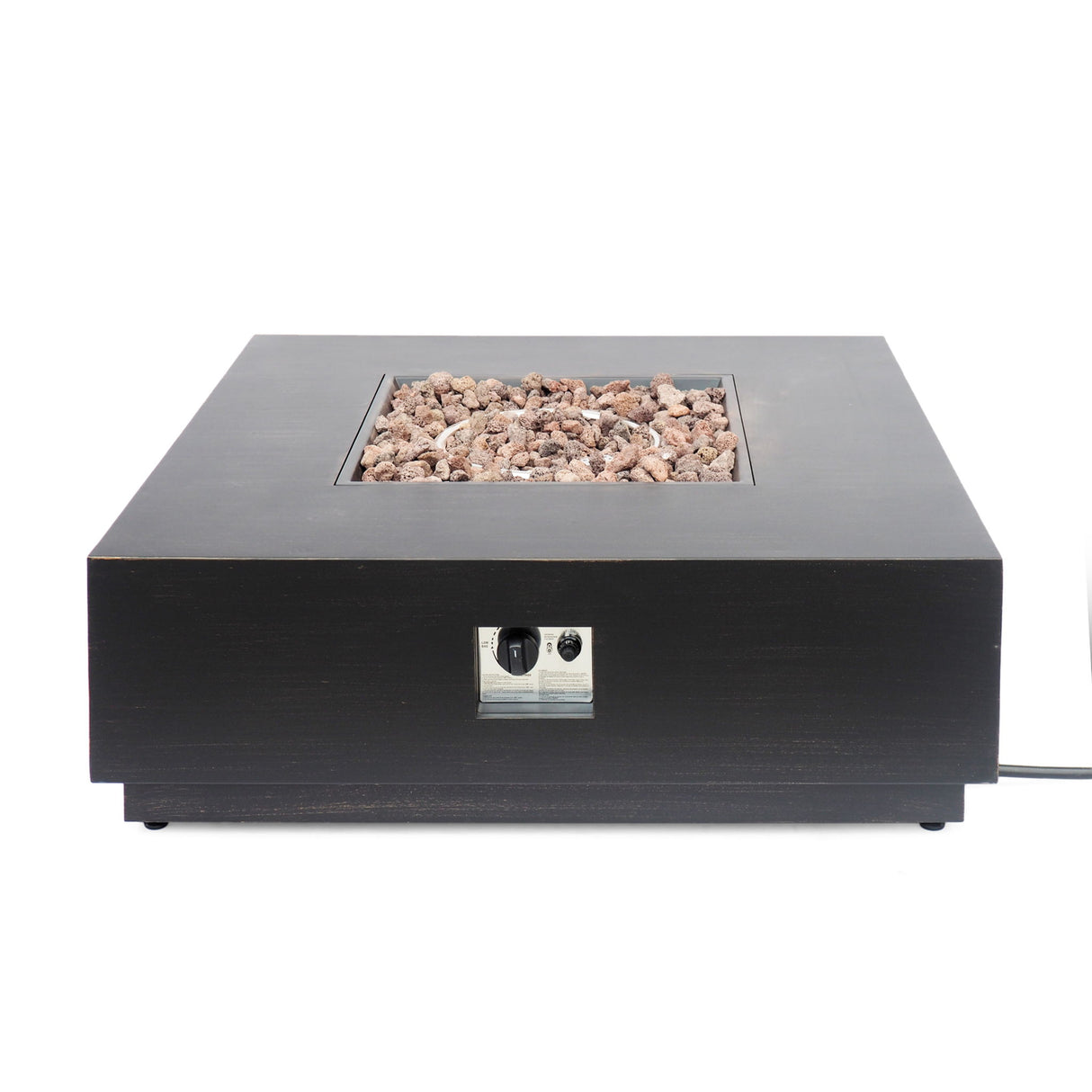 Modern Square Fire Pit Table Outdoor Heater Iron 50000 BTU 39x13in