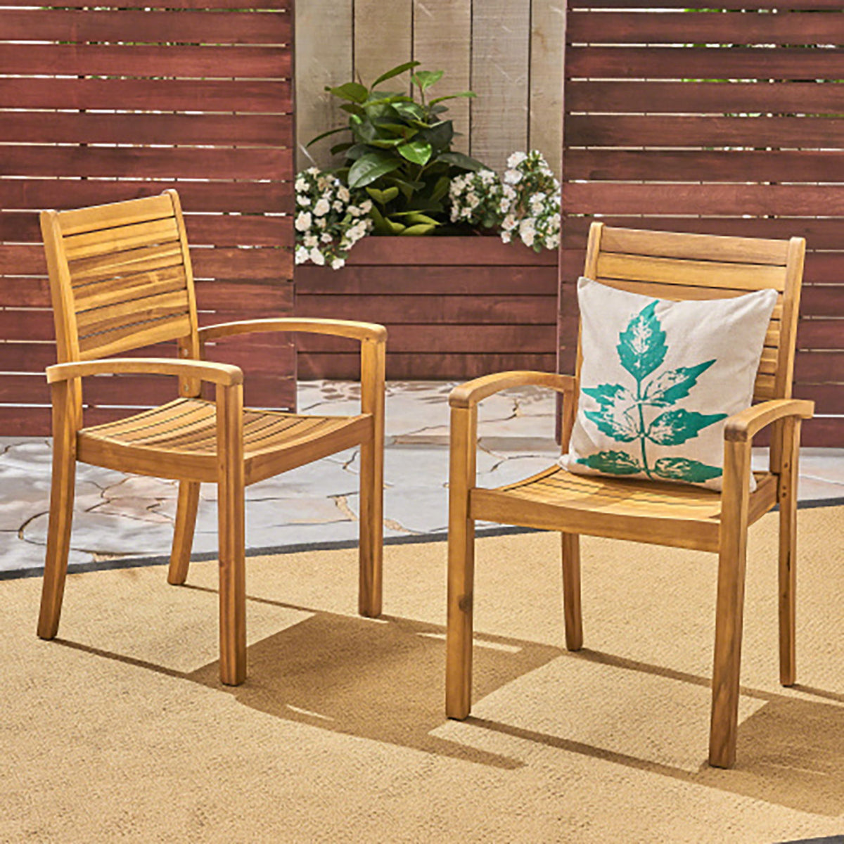 Outdoor Dining Chair, Stacking Design For Patio