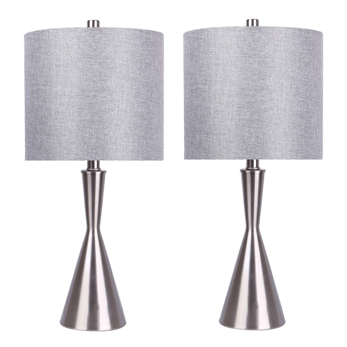 Gemma - Contemporary Table Lamp (Set of 2) - Brushed Nickel
