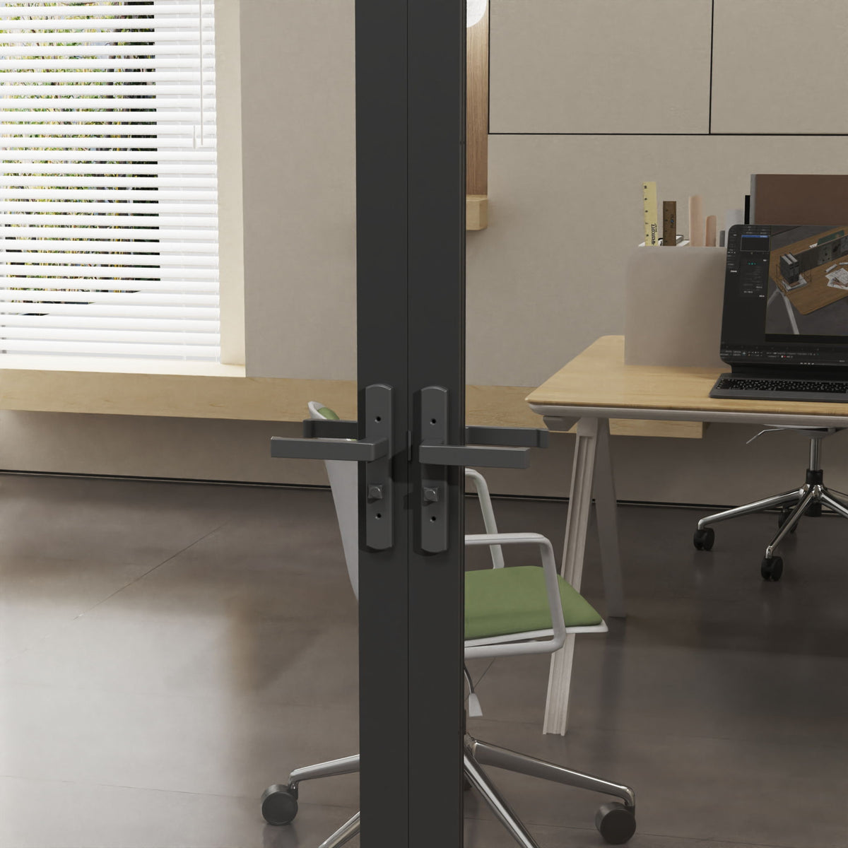 Door Slab Frame Door For Closet Pantry - Black