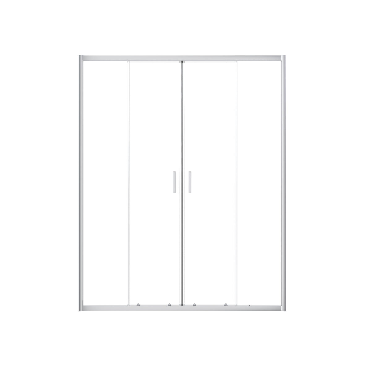 Framed Double Sliding Shower Door With Dual Handles