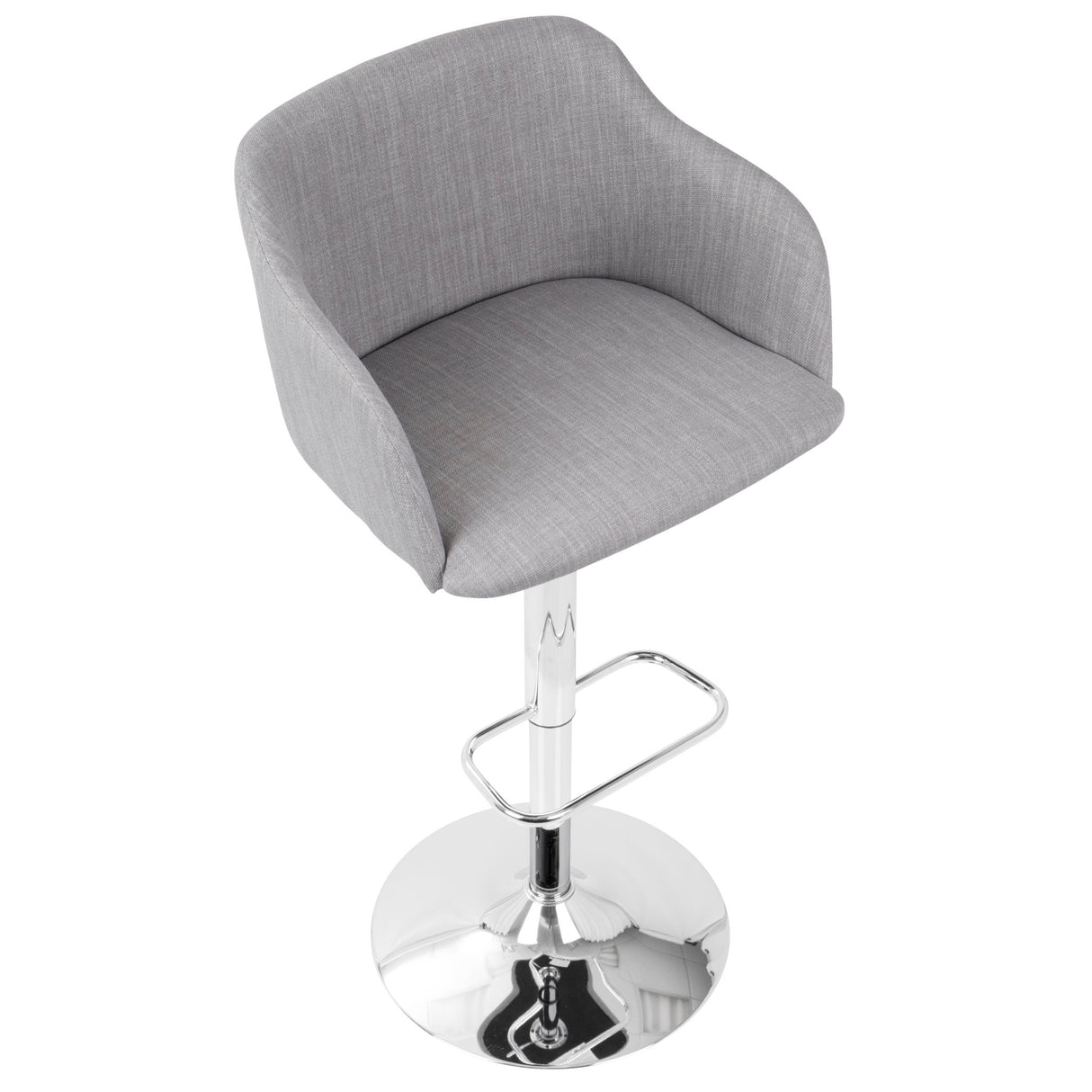 Daniella - Contemporary Adjustable Barstool With Swivel - Light Gray