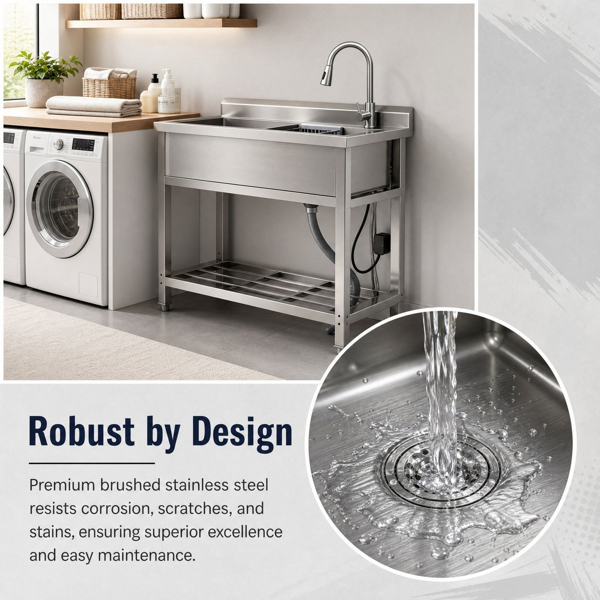 Freestanding Utility Sink With Accents