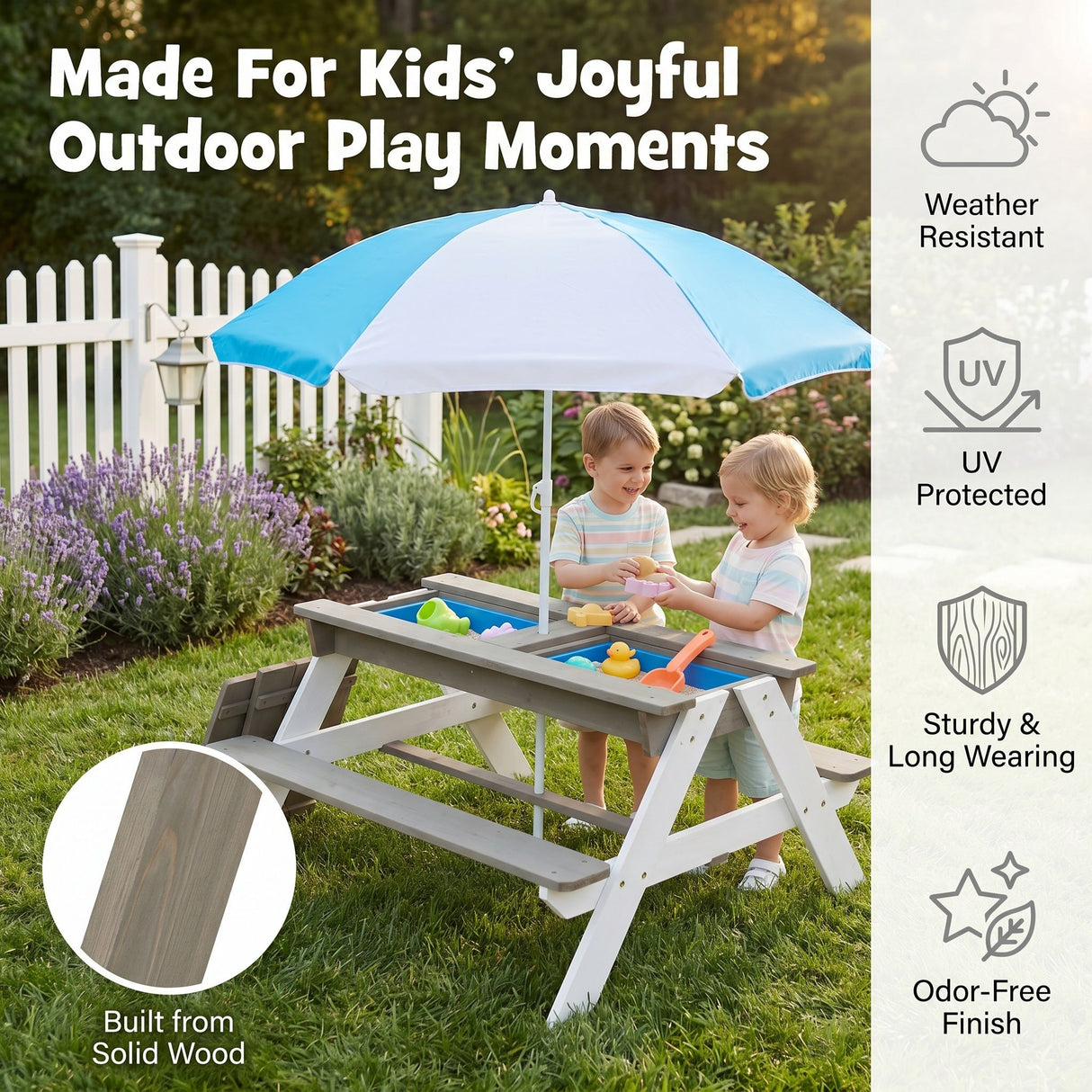 Kids Picnic Table With Sand And Water Table Conversion