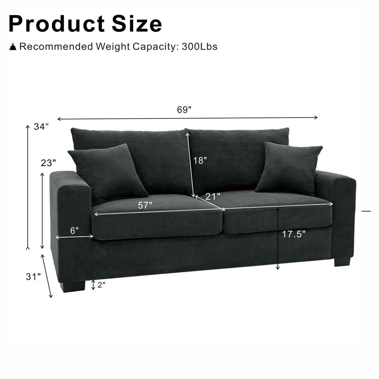 2 Seater Sofa For Living Room