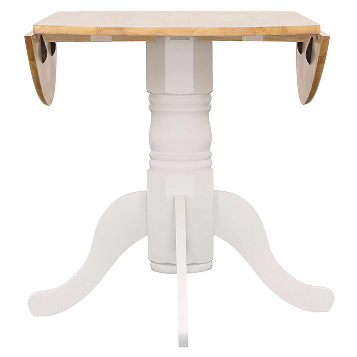 Allison 5-Piece Round Drop Leaf Dining Table Set, White