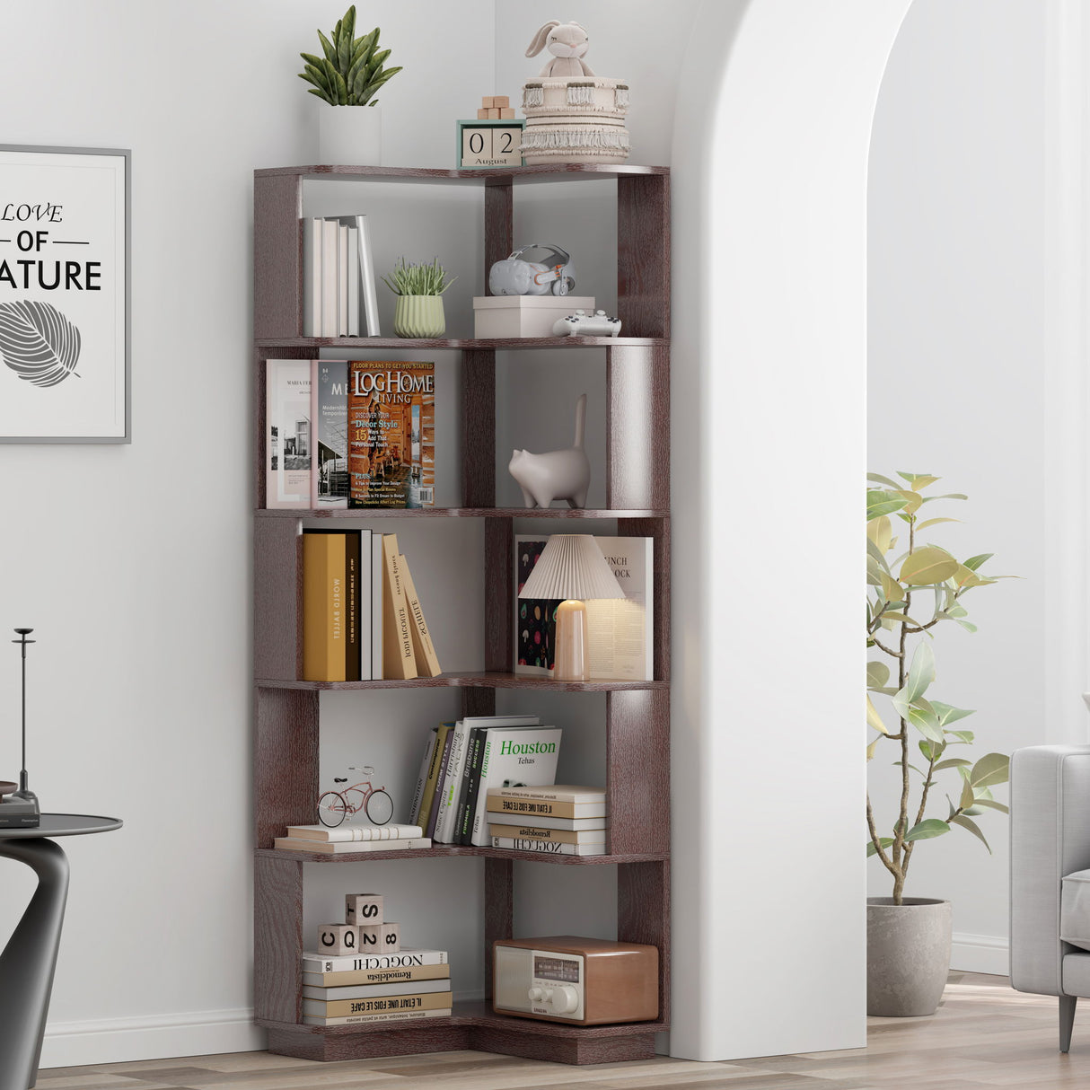 L-Shaped Corner Bookshelf