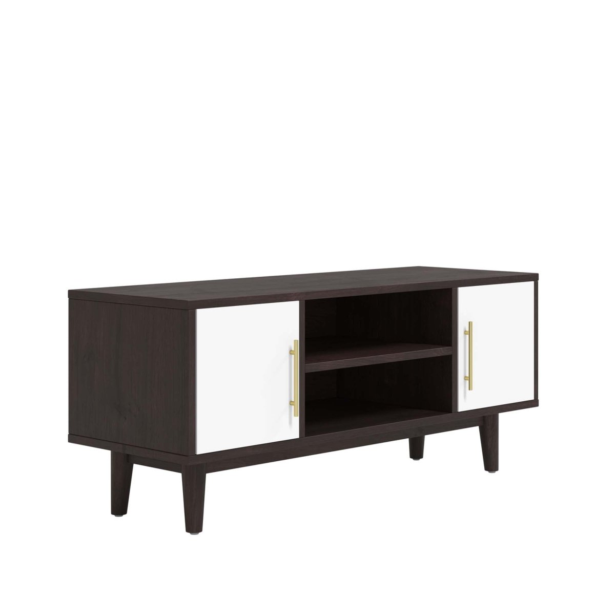 43 Inch Mid - Century Modern Contrasting TV Stand in Cappuccino White - TV Stands available at Alpine Outlets in Denver