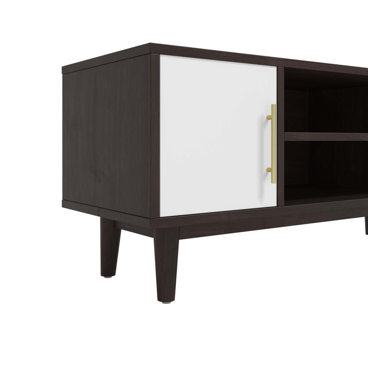 43 Inch Mid - Century Modern Contrasting TV Stand in Cappuccino White - TV Stands available at Alpine Outlets in Denver